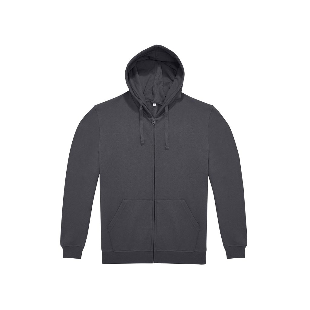 B&C ID.224 Zip Hood, Dark Grey, XS