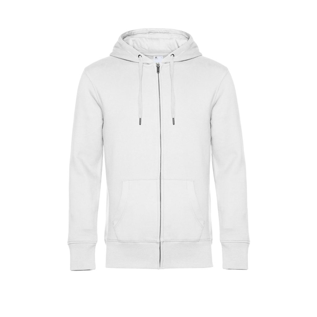 B&C KING Zipped Hood, White, XS