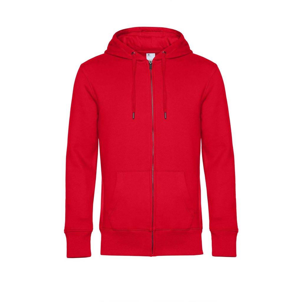 B&C KING Zipped Hood, Red, XS