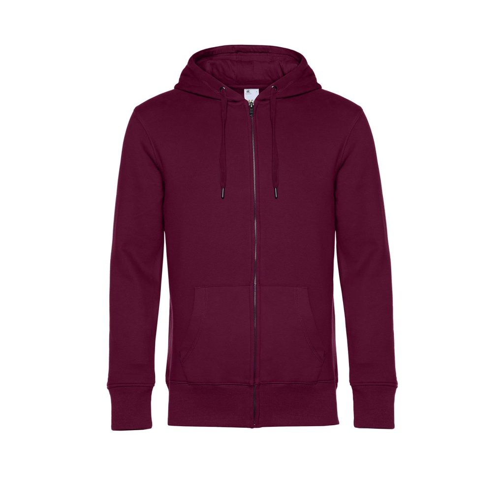 B&C KING Zipped Hood, Dark Cherry, XS