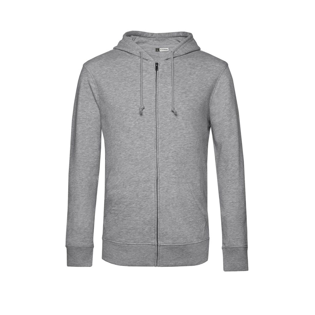 B&C Inspire Zipped Hood_° Heather Grey, XS