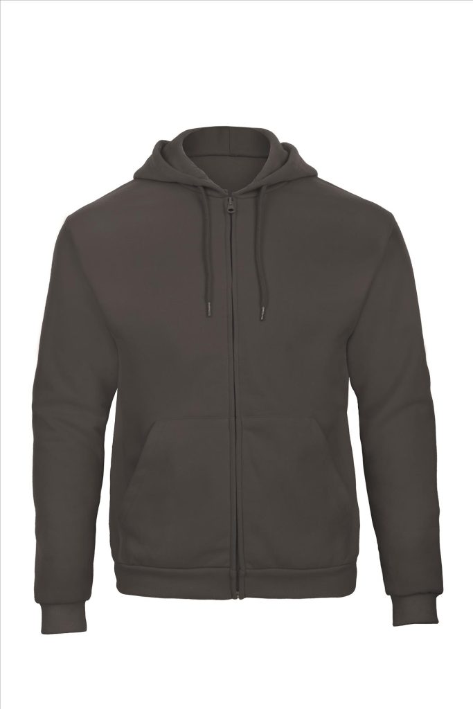 B&C ID.205 Hoodie Full Zip Sweatshirt 50/50, Anthracite, XS