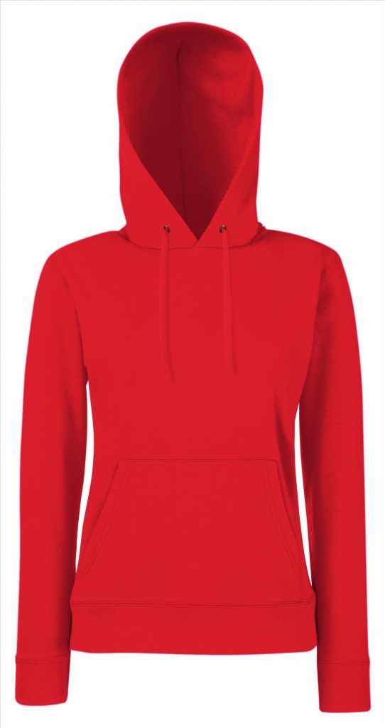 FOTL Lady-Fit Classic Hoodie Sweater, Red, XS
