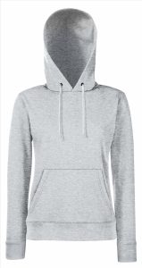 FOTL Lady-Fit Classic Hoodie Sweater, Heather Grey, XS