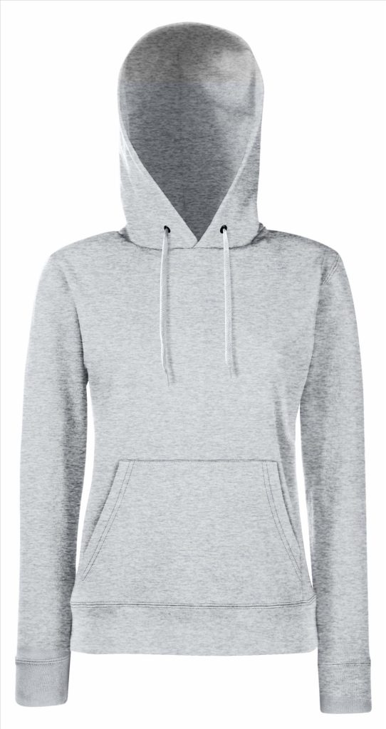 FOTL Lady-Fit Classic Hoodie Sweater, Heather Grey, XS