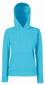FOTL Lady-Fit Classic Hoodie Sweater, Azure Blue, XS
