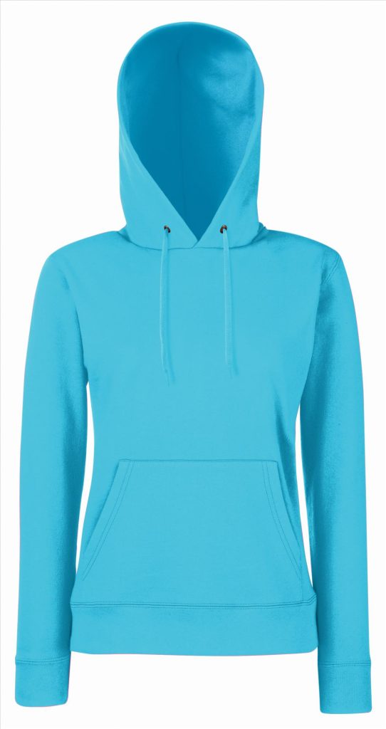 FOTL Lady-Fit Classic Hoodie Sweater, Azure Blue, XS