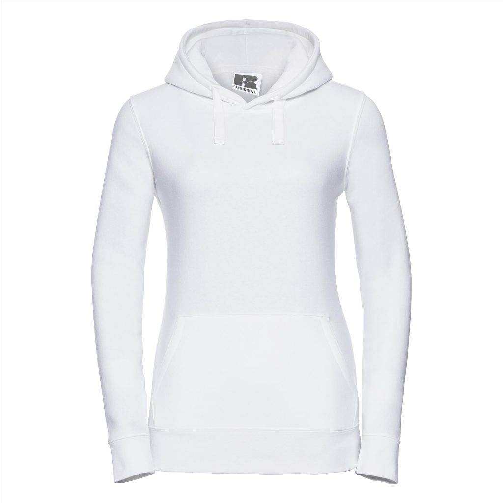 RUS Dames Authentic Hoodie Sweater, White, XS