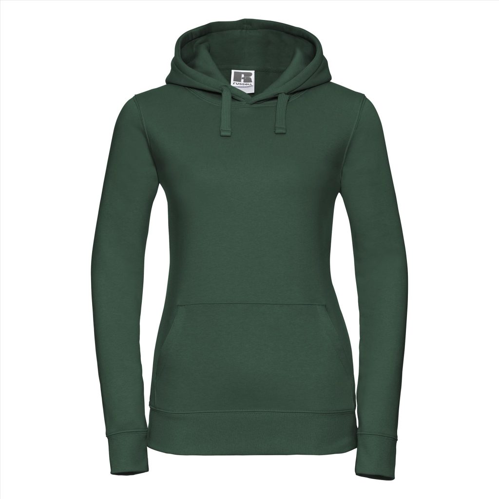 RUS Dames Authentic Hoodie Sweater, Bottle Green, XS