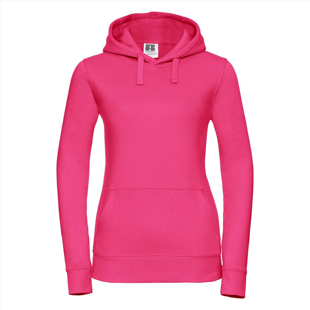 RUS Dames Authentic Hoodie Sweater, Fuchsia, XS