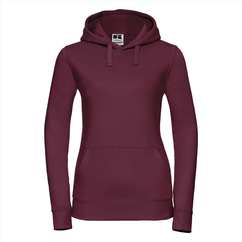 RUS Dames Authentic Hoodie Sweater, Burgundy, XS