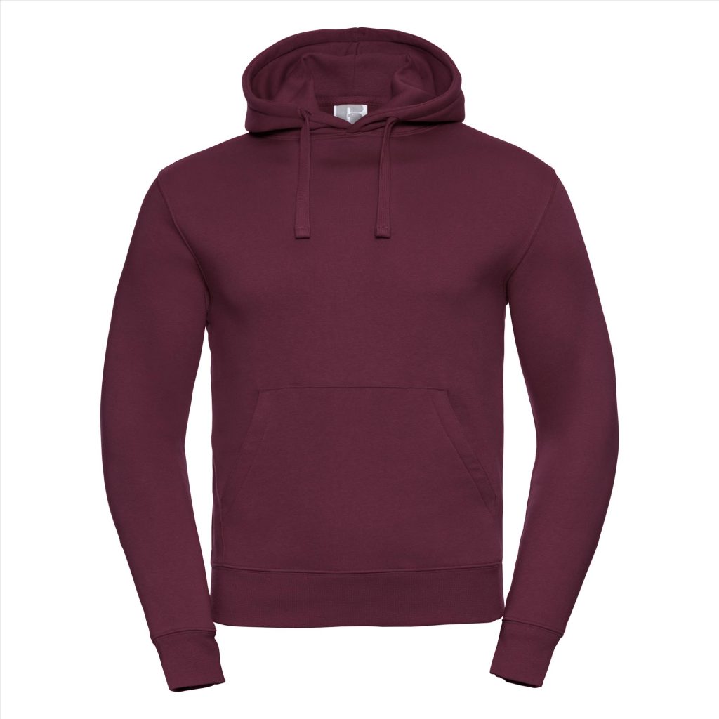 RUS Men Authentic Hoodie Sweater, Burgundy, XS