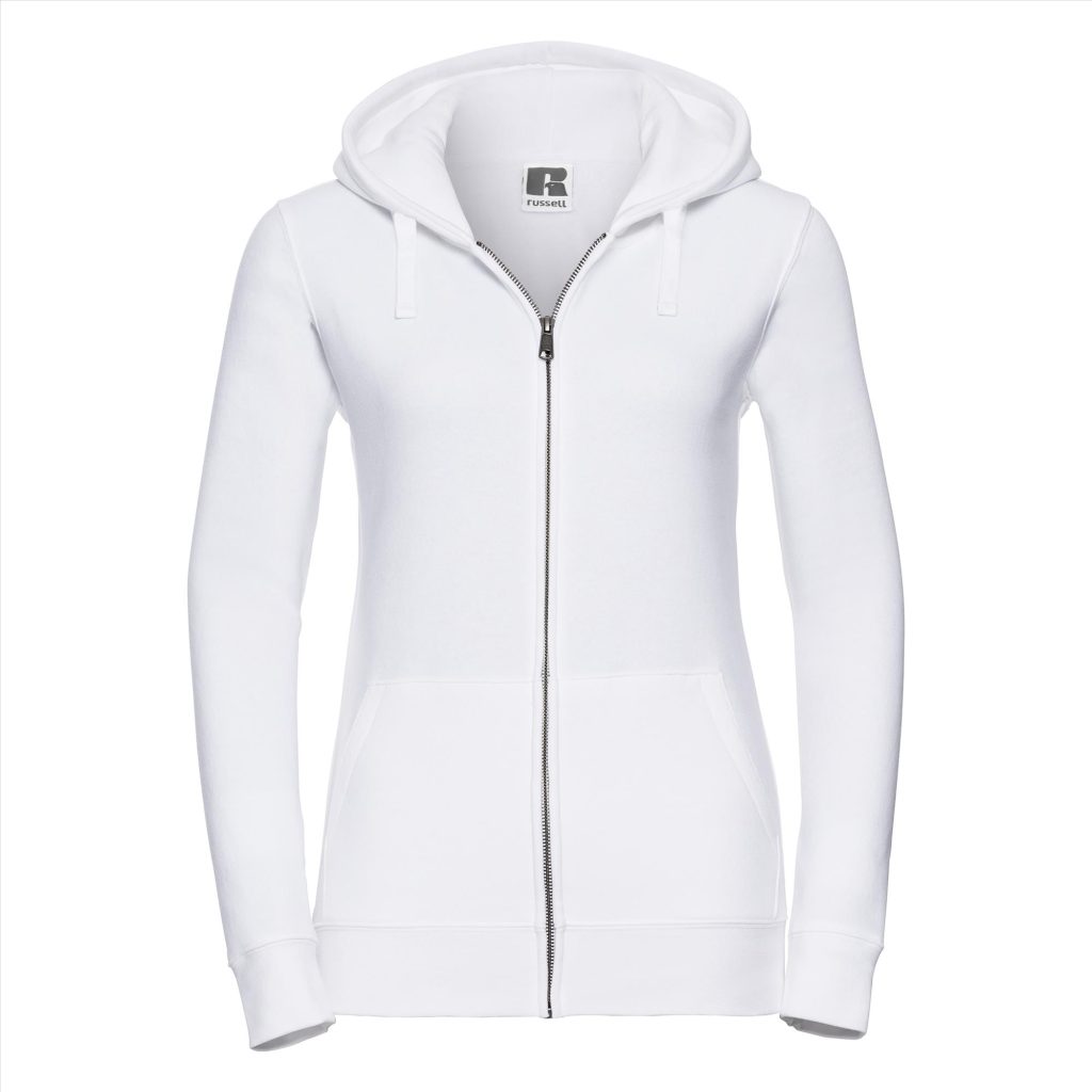 RUS Dames Authentic Zip Hood Jas, White, XS