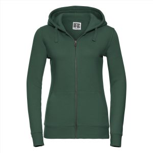 RUS Dames Authentic Zip Hood Jas, Bottle Green, XS