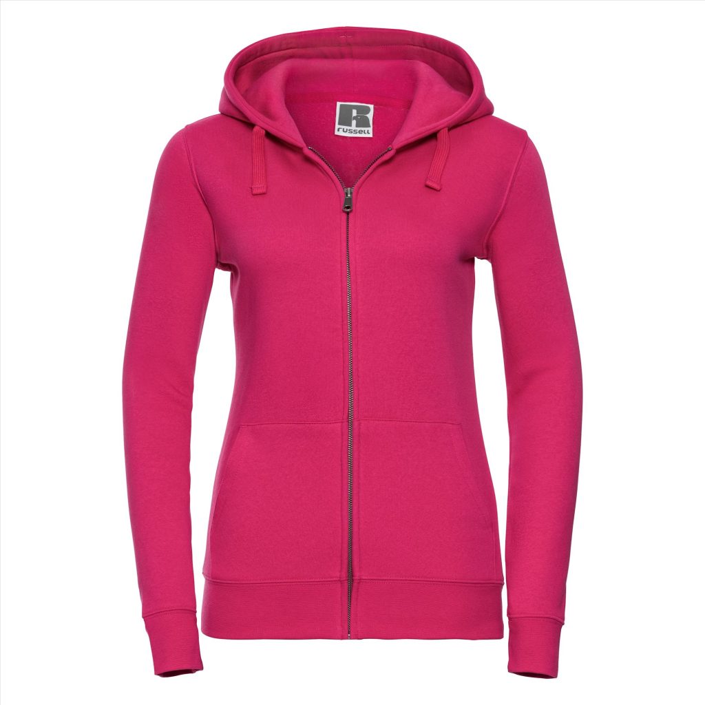 RUS Dames Authentic Zip Hood Jas, Fuchsia, XS