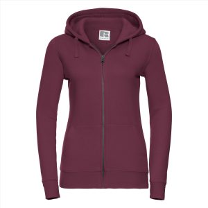 RUS Dames Authentic Zip Hood Jas, Burgundy, XS