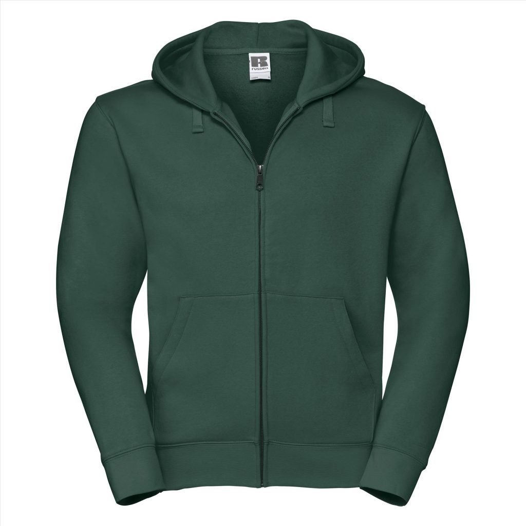 RUS Men Authentic Zip Hood Jas, Bottle Green, XS