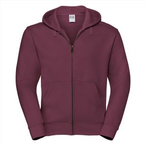 RUS Men Authentic Zip Hood Jas, Burgundy, XS
