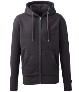 Organic Full Zip Hoodie, Charcoal, S, Anthem