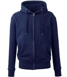 Organic Full Zip Hoodie, Oxford Navy, S, Anthem