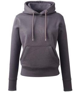 Dames Organic Hoodie, Charcoal, XS, Anthem