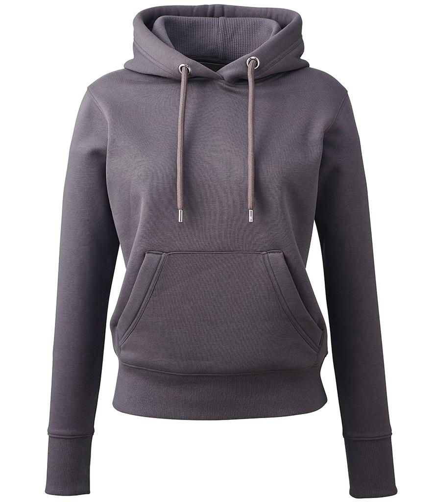 Dames Organic Hoodie, Charcoal, XS, Anthem