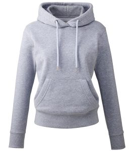 Dames Organic Hoodie, Grey Marl, XS, Anthem