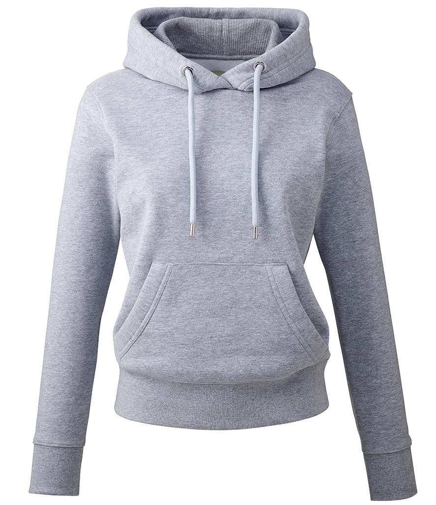 Dames Organic Hoodie, Grey Marl, XS, Anthem