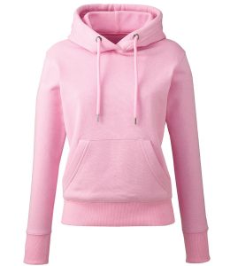Dames Organic Hoodie, Pink, XS, Anthem