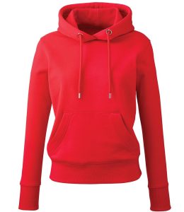 Dames Organic Hoodie, Red, XS, Anthem