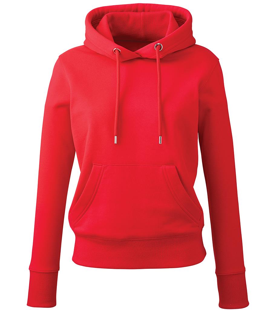 Dames Organic Hoodie, Red, XS, Anthem