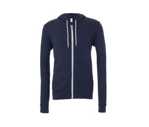 Unisex FLEECE Full-Zip HOODIE, NAVY, XS, BELLA + CANVAS
