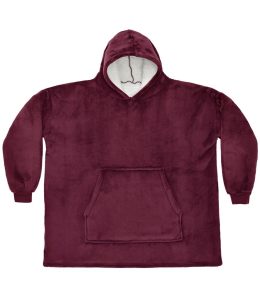 Oversized Hoodie Blanket, Burgundy, ONE, Brand Lab