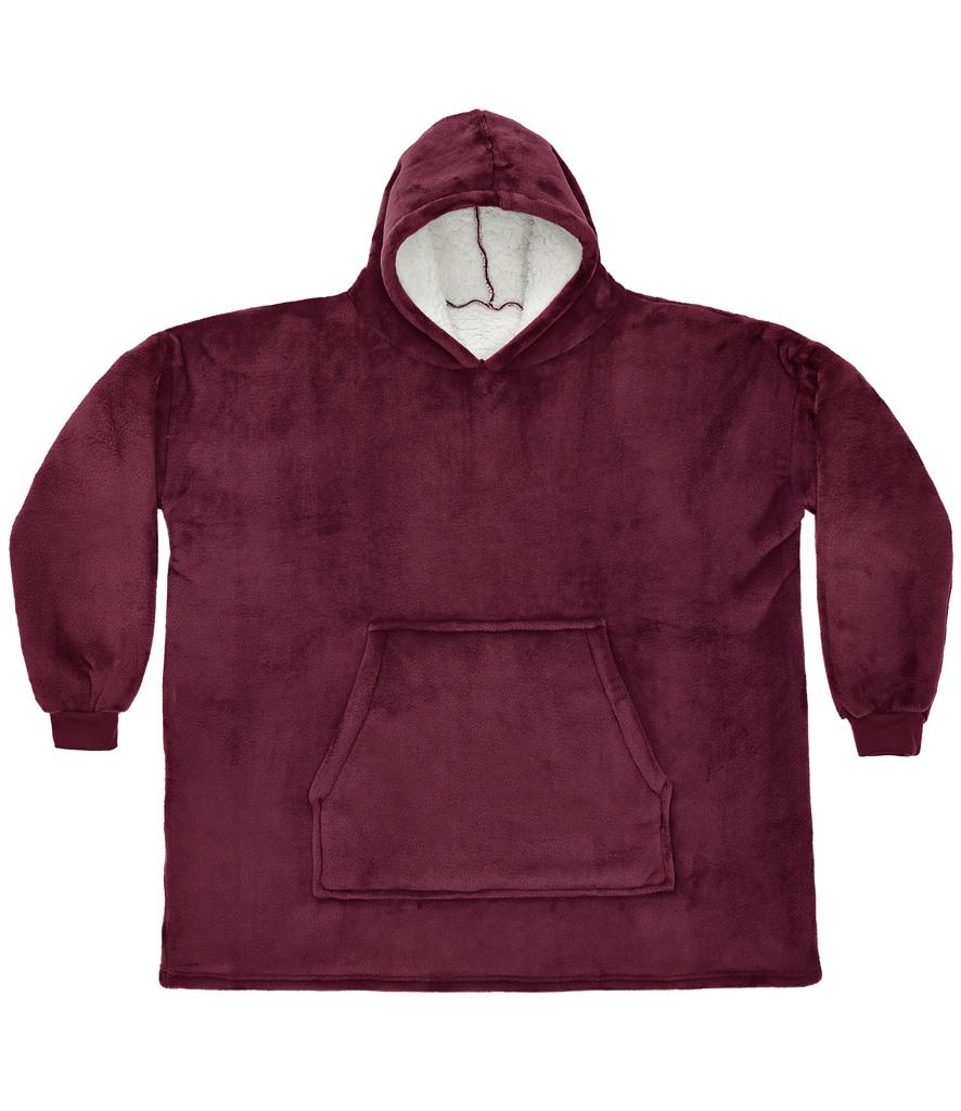Oversized Hoodie Blanket, Burgundy, ONE, Brand Lab