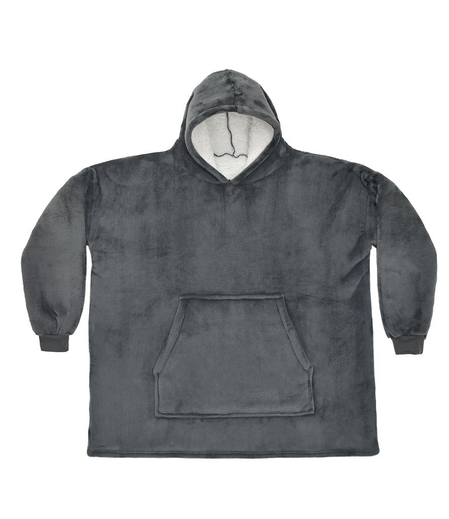 Oversized Hoodie Blanket, Charcoal, ONE, Brand Lab