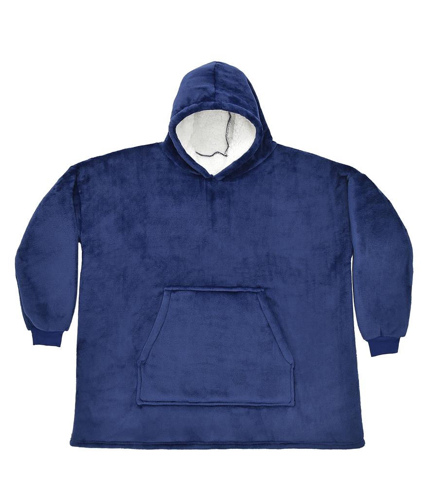 Oversized Hoodie Blanket, Navy, ONE, Brand Lab