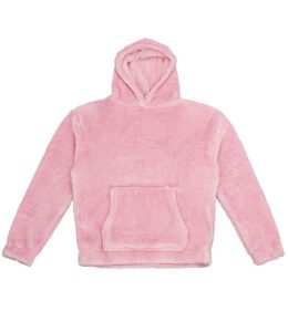 Unisex Fluffy Fleece Hoodie, Blush Pink, S, Brand Lab
