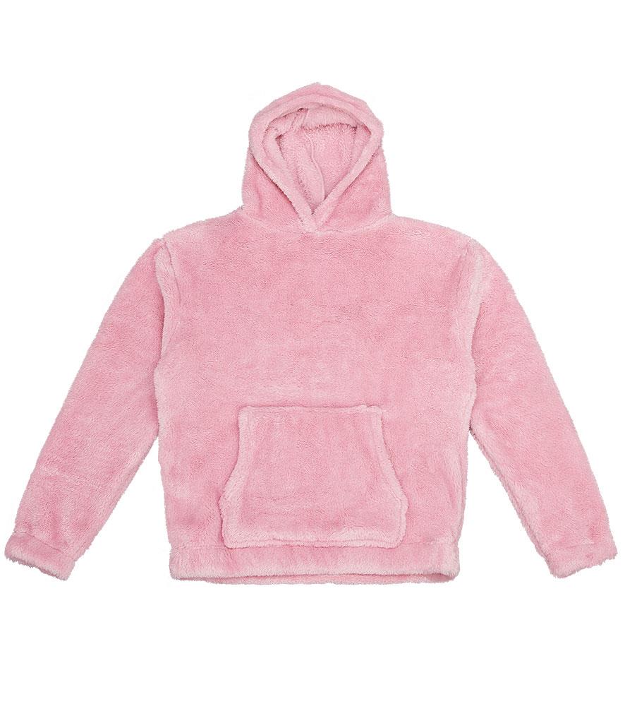 Unisex Fluffy Fleece Hoodie, Blush Pink, S, Brand Lab