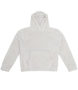 Unisex Fluffy Fleece Hoodie, Natural, S, Brand Lab