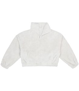 Dames Fluffy 1/4 Zip Fleece, Natural, S, Brand Lab