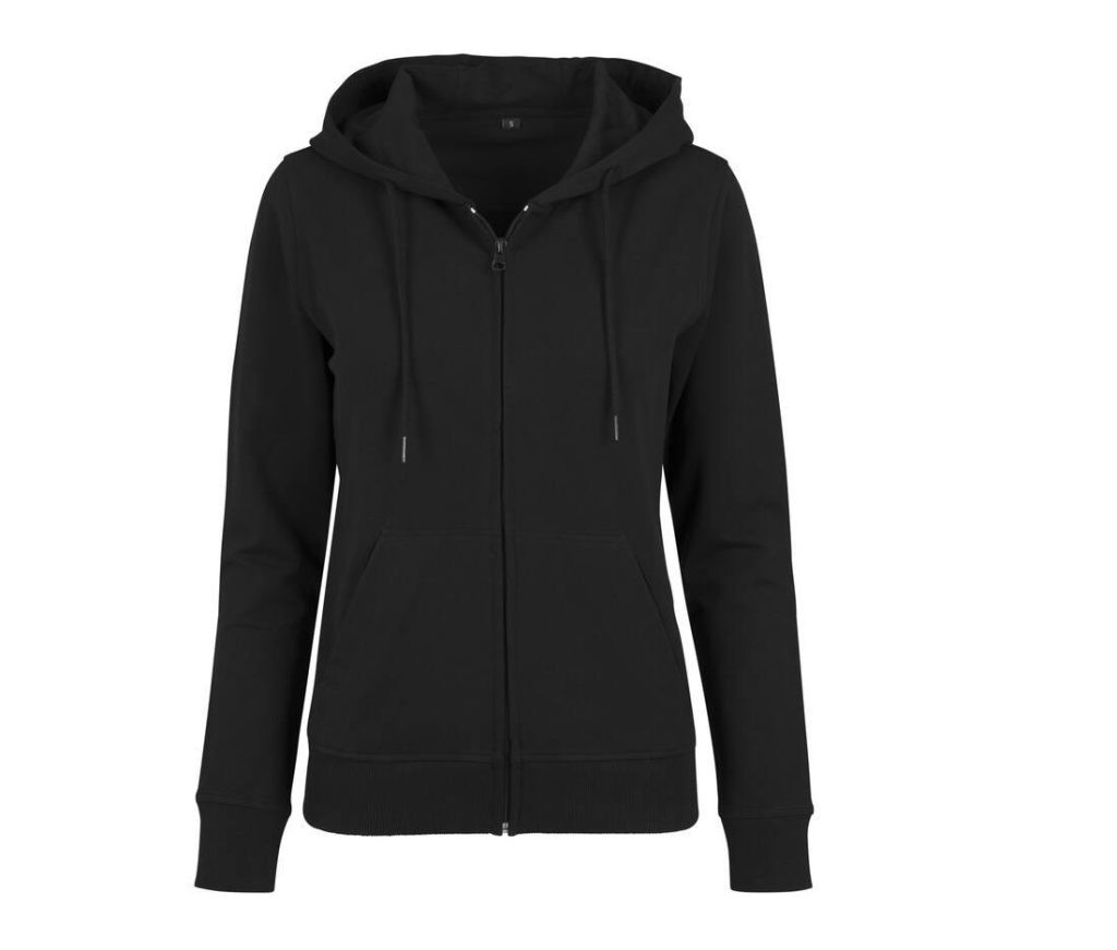 Dames TERRY Zip Hoodie, BLACK, XL, BUILD YOUR BRAND