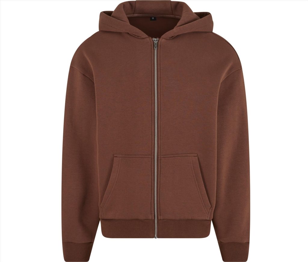 FLUFFY Zip Hoodie, CHOCOLATE BROWN, 3XL, BUILD YOUR BRAND