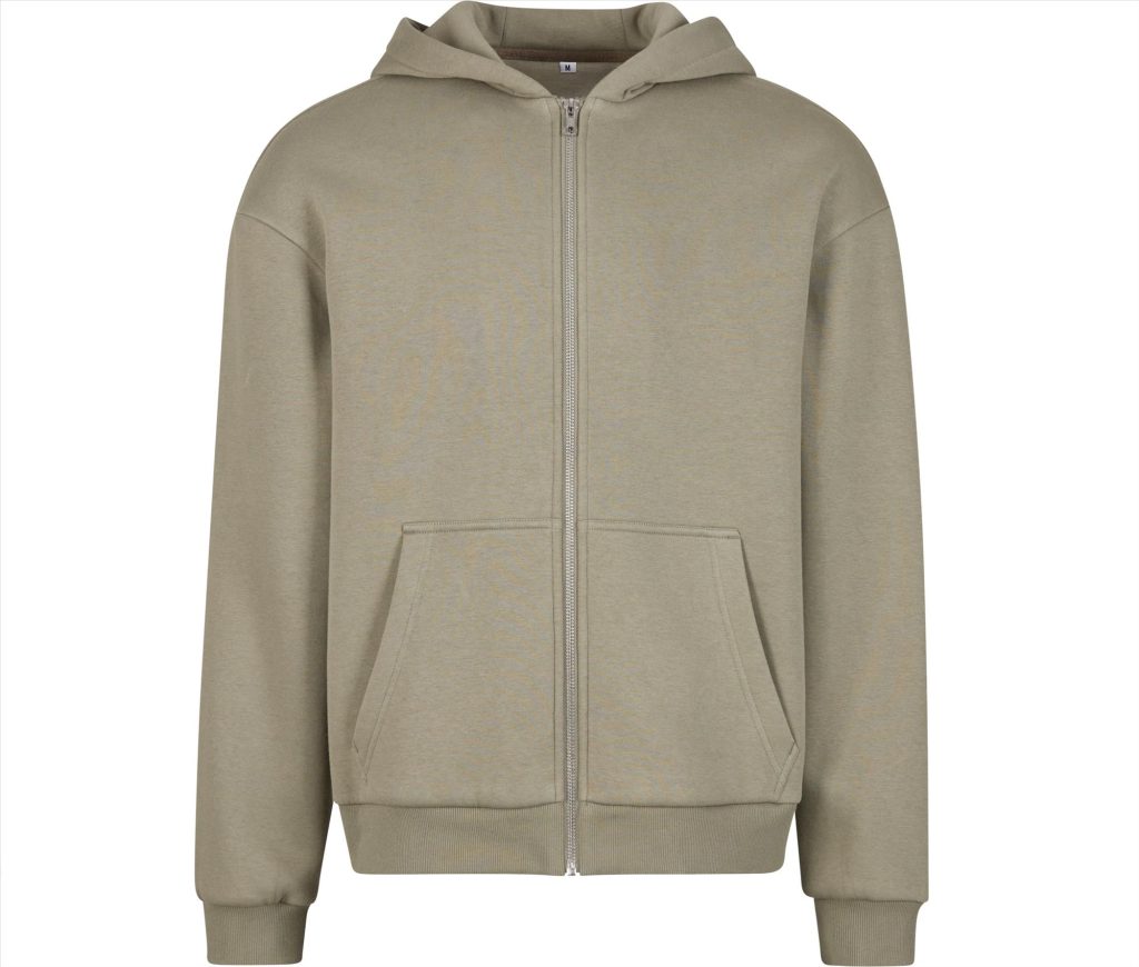 FLUFFY Zip Hoodie, PALE OLIVE, 3XL, BUILD YOUR BRAND
