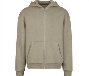 FLUFFY Zip Hoodie, PALE OLIVE, 3XL, BUILD YOUR BRAND