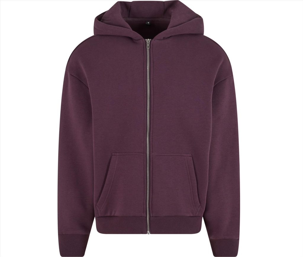 FLUFFY Zip Hoodie, PLUM PURPLE, 3XL, BUILD YOUR BRAND