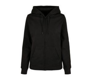 Dames BASIC Zip Hoodie, BLACK, 3XL, BUILD YOUR BRAND