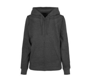 Dames BASIC Zip Hoodie, CHARCOAL, 3XL, BUILD YOUR BRAND