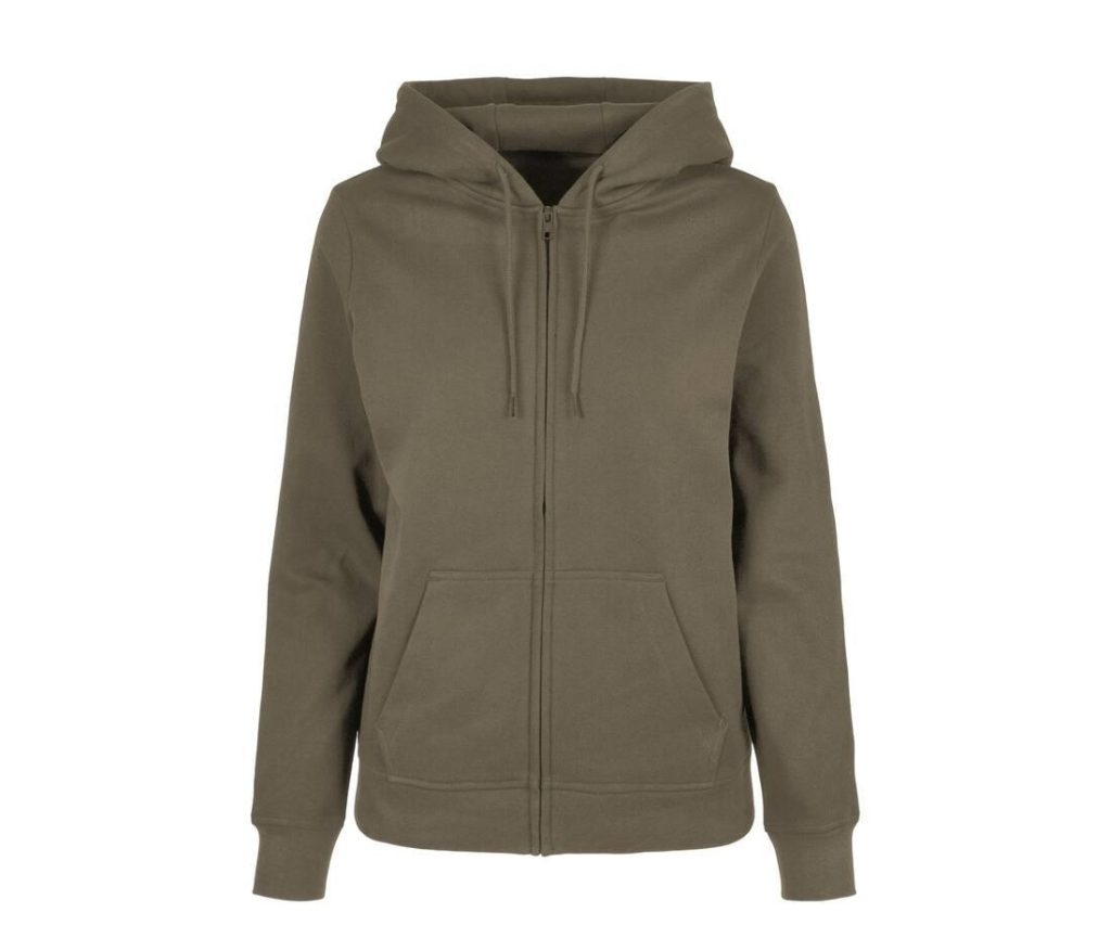 Dames BASIC Zip Hoodie, OLIVE, 3XL, BUILD YOUR BRAND