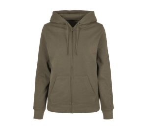 Dames BASIC Zip Hoodie, OLIVE, 3XL, BUILD YOUR BRAND