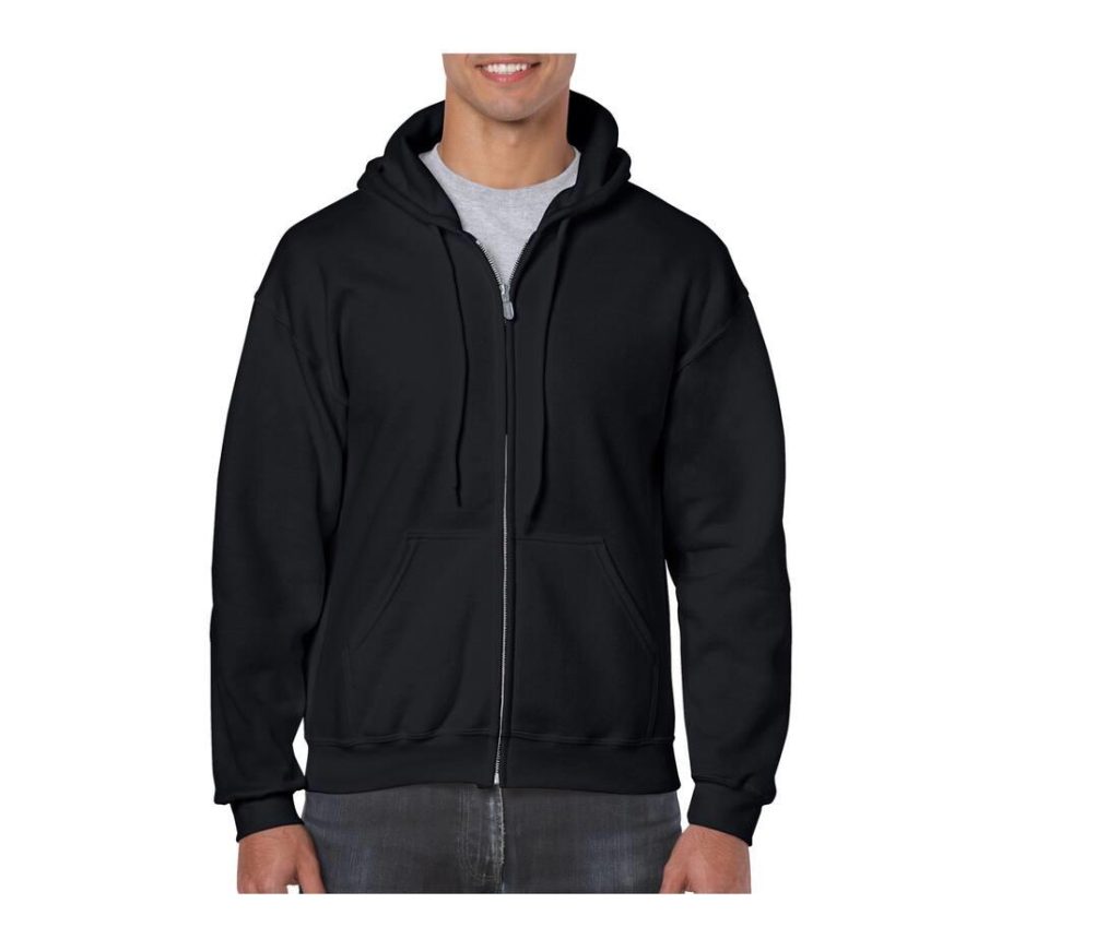 Full Zip Hoodie, BLACK, 3XL, GILDAN